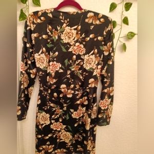 ❤️Floral short silky dress wrap dress